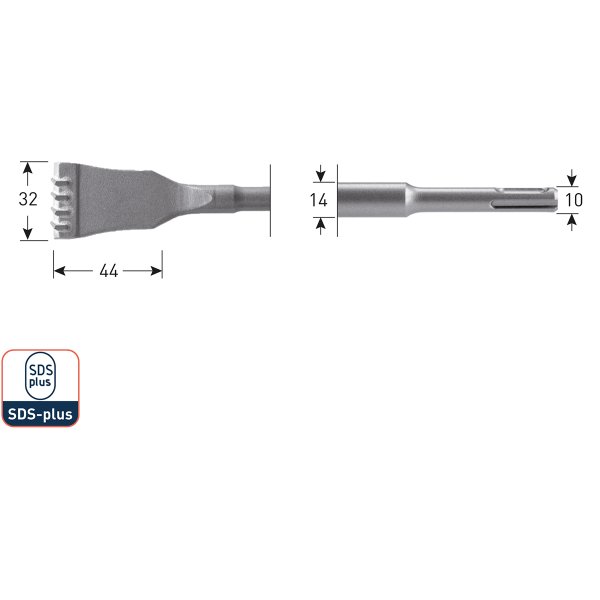 SDS-plus HM-tandbeitel, 32x125